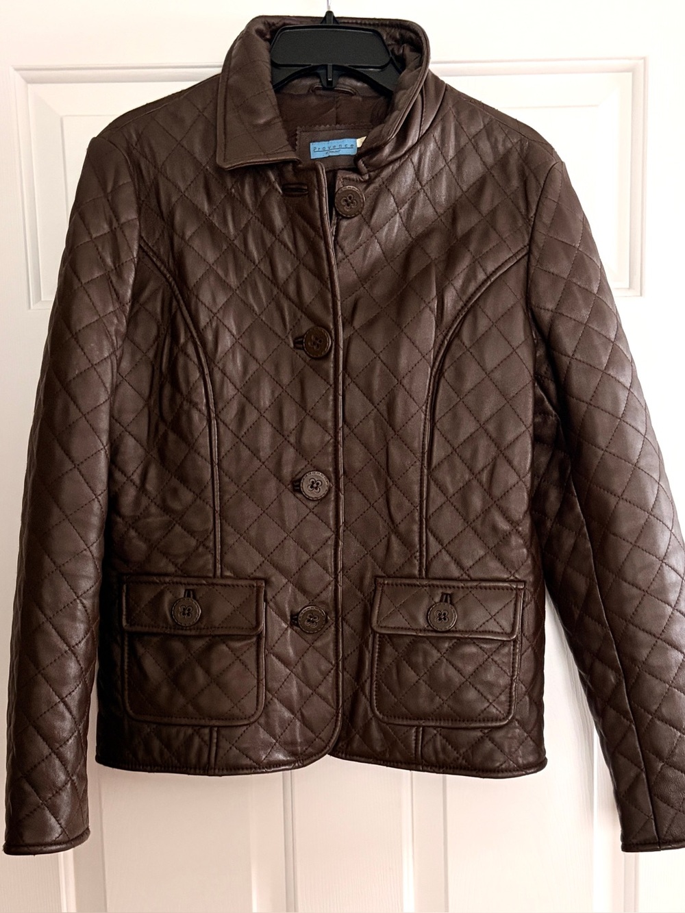 Provence Quilted Leather Jacket in Brown Size Medium Like New